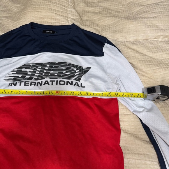 Stussy International Colorblock Long Sleeve Mesh Jersey BMX Skater Tee Size L - Picture 3 of 8